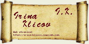 Irina Klicov vizit kartica